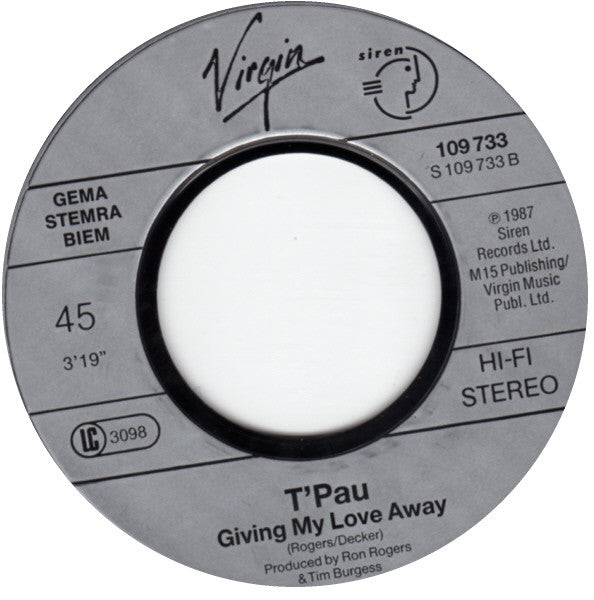 T'Pau : Valentine (7", Single)