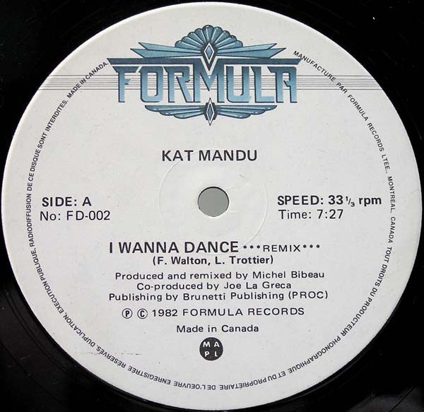 Kat Mandu : I Wanna Dance (Remix) (12")