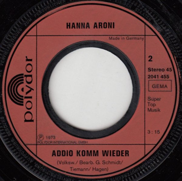 Hanna Aroni : Antonio (7", Single)
