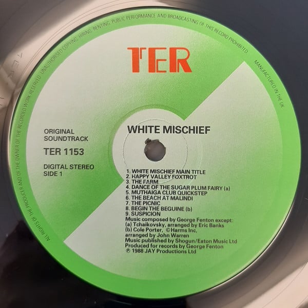 George Fenton : White Mischief (Original Soundtrack Recording) (LP)