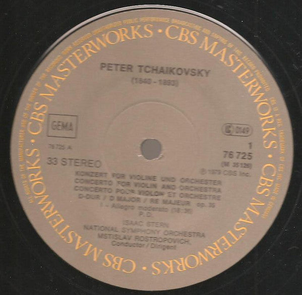 Isaac Stern, Mstislav Rostropovich, Pyotr Ilyich Tchaikovsky, National Symphony Orchestra : Violin Concerto / Meditation (LP, Gat)