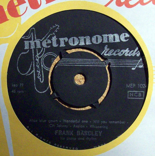 Frank Barcley His Piano And Rhythm : Evergreens Of 50 Years 2 1915-1925 (7", EP, RE)