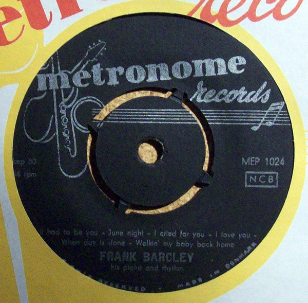 Frank Barcley His Piano And Rhythm : Evergreens Of 50 Years 2 1915-1925 (7", EP, RE)