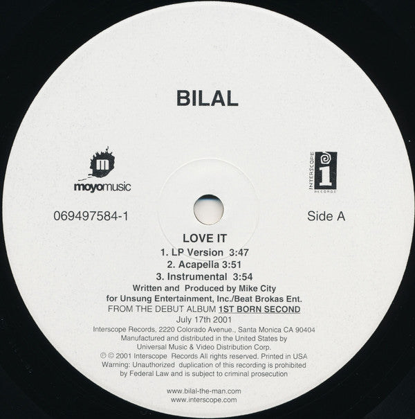 Bilal : Love It (12")