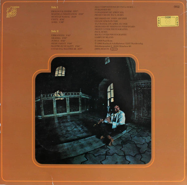 Paul Horn : Inside The Taj Mahal (LP)