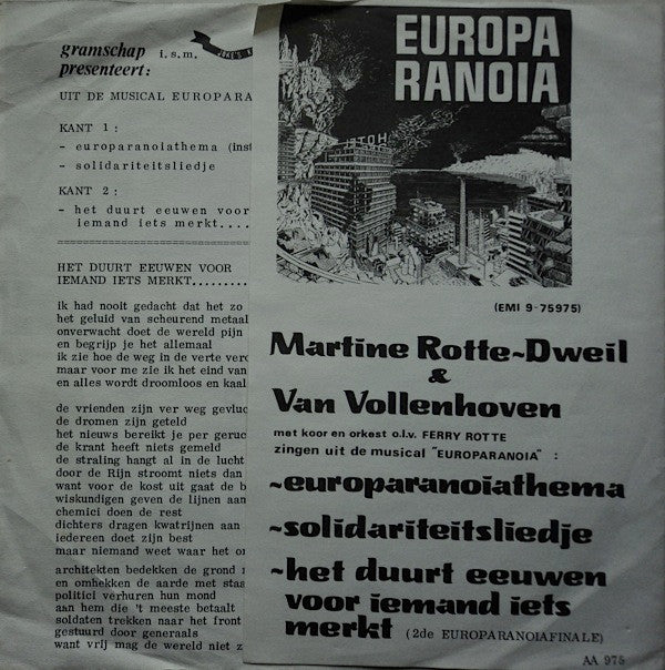 Martine Dweil & Van Vollenhoven : Het Duurt Eeuwen Voor Iemand Iets Merkt... (7")