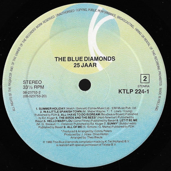 The Blue Diamonds : 25 Jaar (LP, Album, Gat)