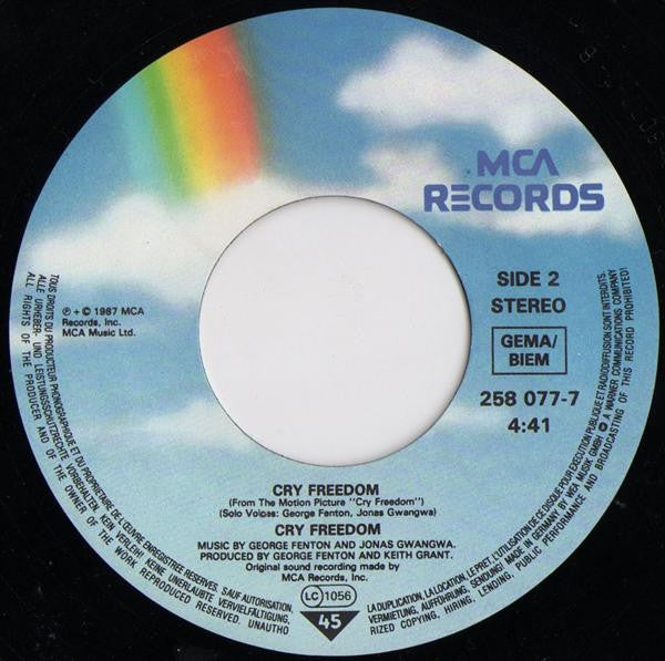 George Fenton And Jonas Gwangwa : Cry Freedom (7", Single)