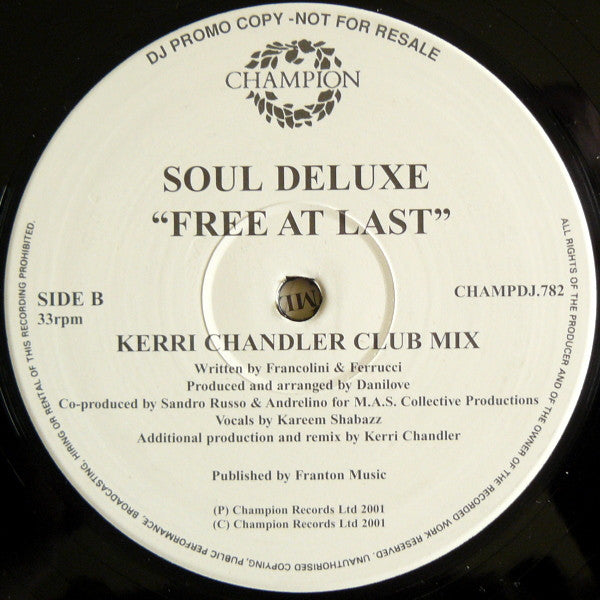 Soul Deluxe : Free At Last (2x12", Promo)