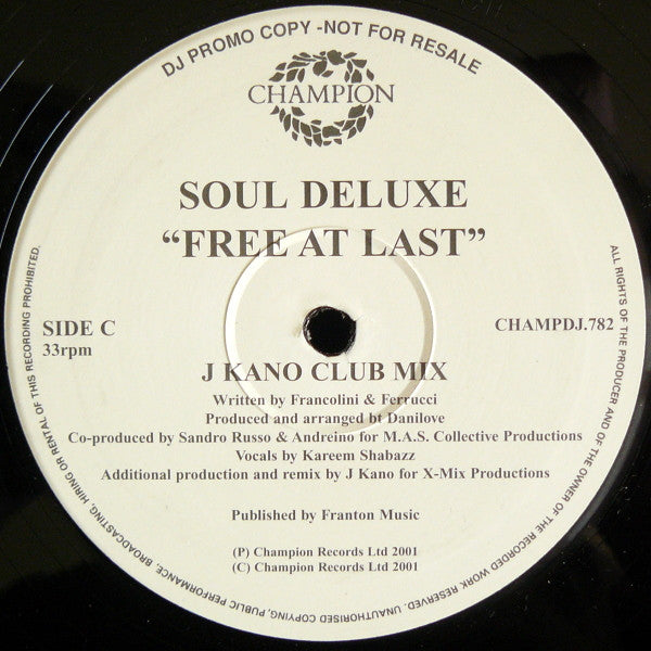 Soul Deluxe : Free At Last (2x12", Promo)