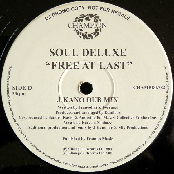 Soul Deluxe : Free At Last (2x12", Promo)