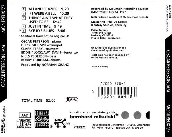 Oscar Peterson : Oscar Peterson Jam (Montreux '77) (CD, Album, RE)