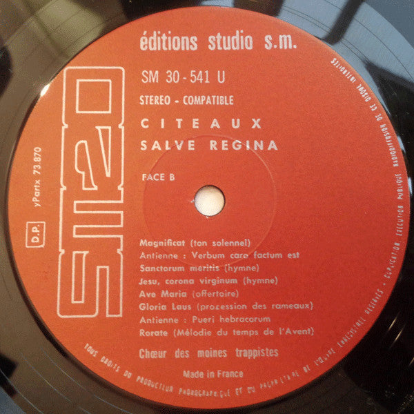 Chœur Des Moines De L'Abbaye De Citeaux : Citeaux Salve Regina (LP, Gat)