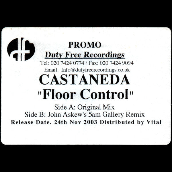Castaneda : Floor Control (12", Promo, W/Lbl)