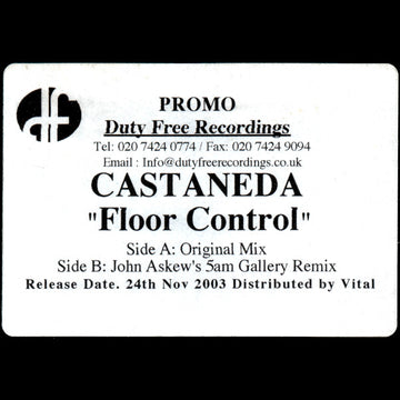 Castaneda : Floor Control (12", Promo, W/Lbl)