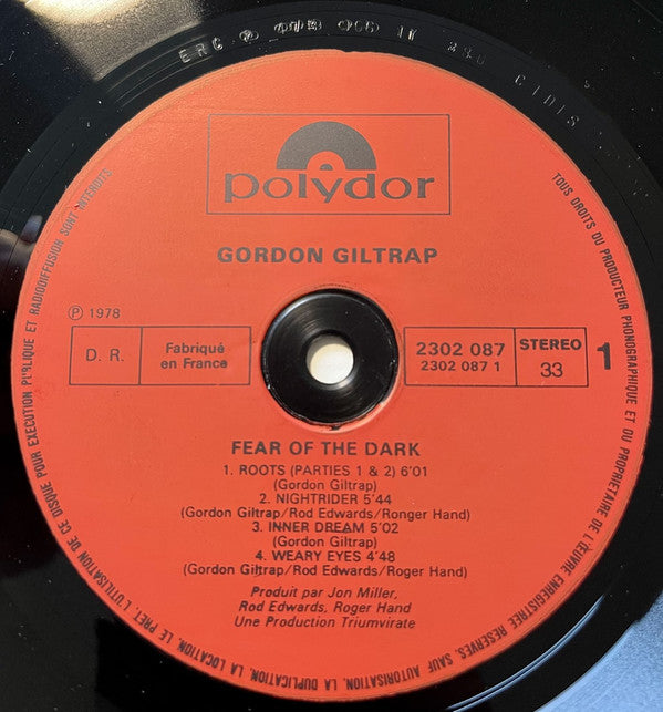 Gordon Giltrap : Fear Of The Dark (LP, Album)