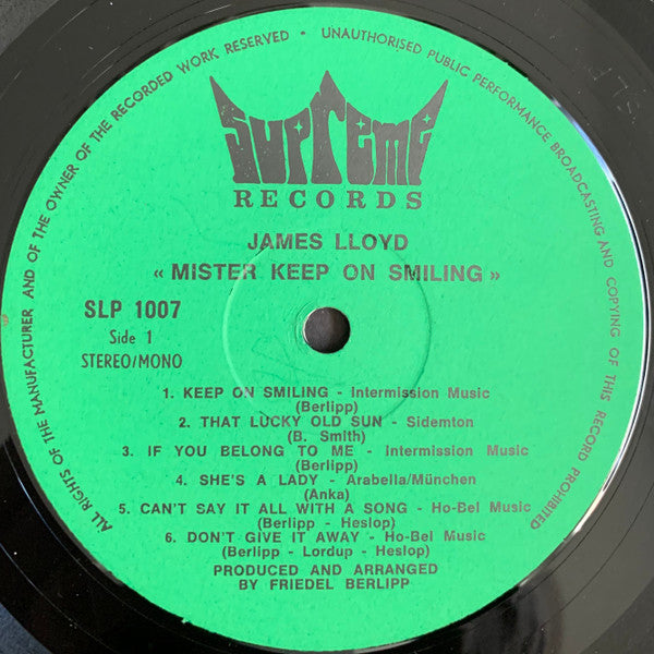 James Lloyd : Mister "Keep On Smiling" (LP, Album)