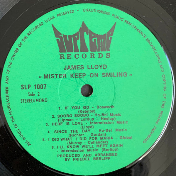 James Lloyd : Mister "Keep On Smiling" (LP, Album)