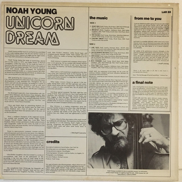 Noah Young (2) : Unicorn Dream (LP, Album)