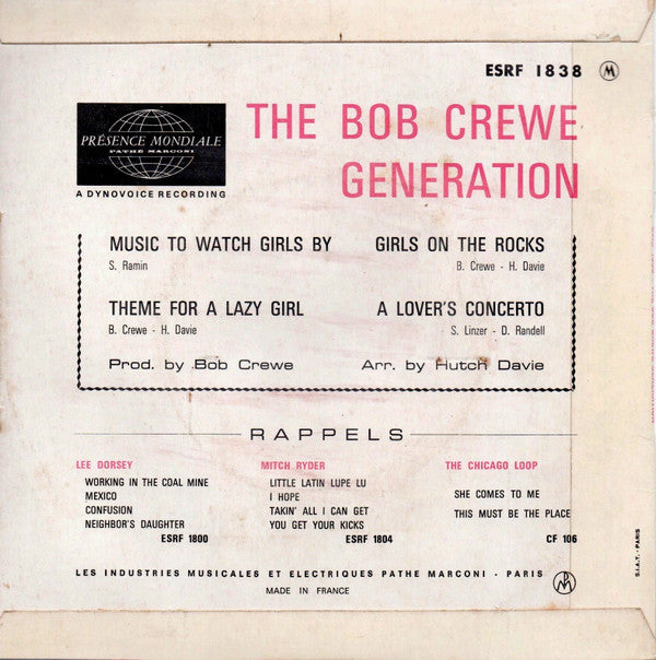 The Bob Crewe Generation : Music To Watch Girls By (7", EP)