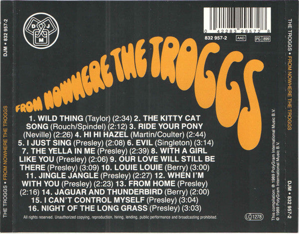 The Troggs : From Nowhere (CD, Album, RE)