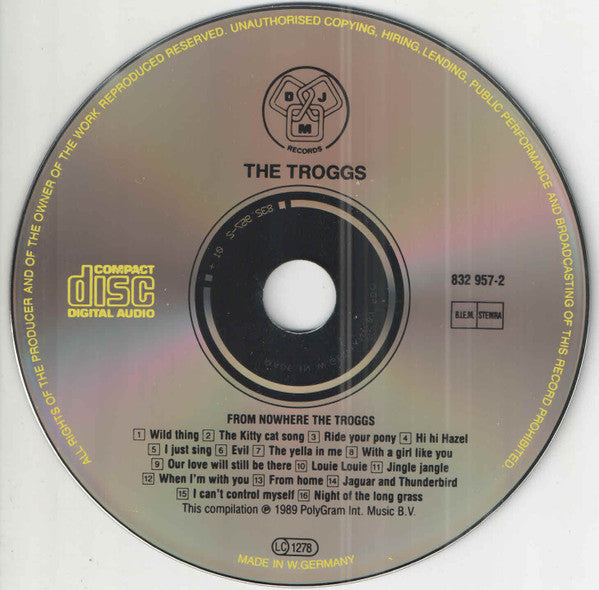 The Troggs : From Nowhere (CD, Album, RE)
