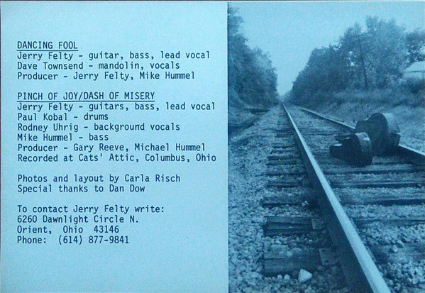 Jerry Felty : Dancing Fool / A Pinch Of Joy A Dash Of Misery (7", Single)