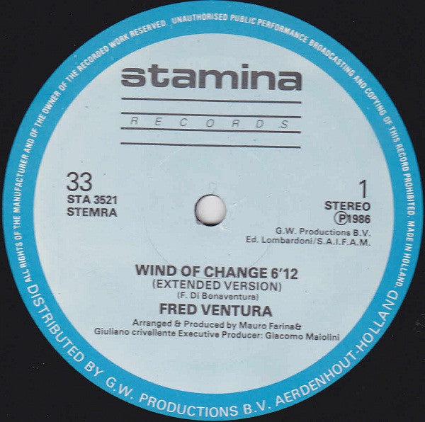 Fred Ventura : Wind Of Change (12")