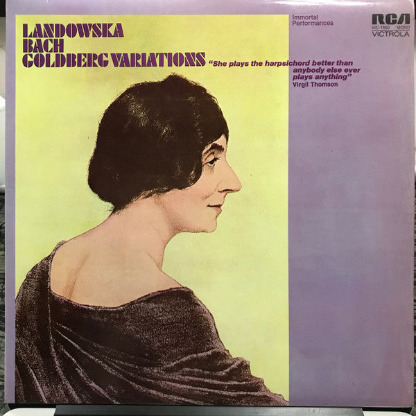 Johann Sebastian Bach - Wanda Landowska : Goldberg Variations (LP, Mono, RE)