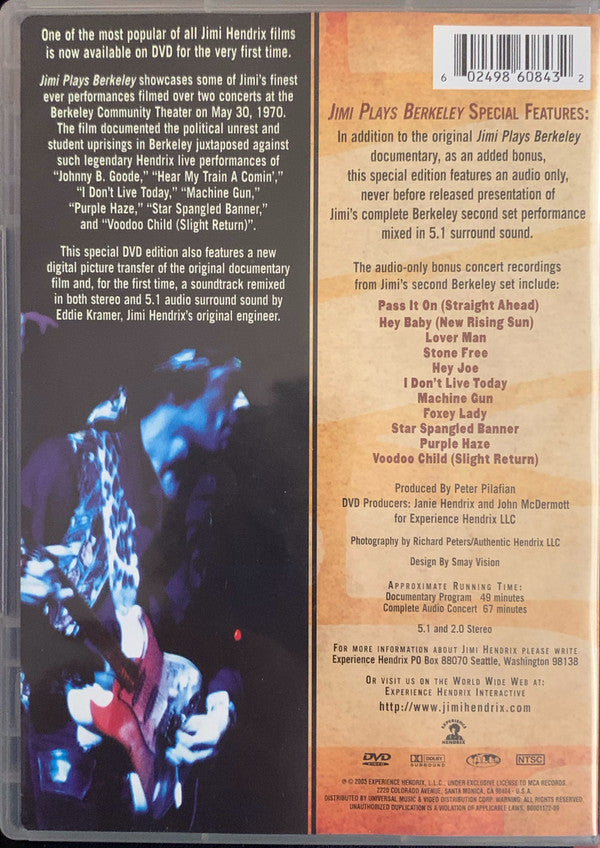 Jimi Hendrix : Jimi Plays Berkeley (DVD-V, Multichannel, NTSC)