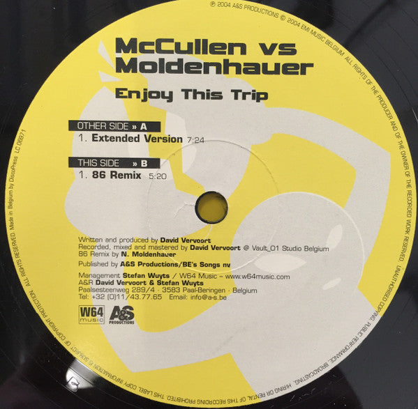 Dave McCullen vs. Moldenhauer : Enjoy This Trip (12")