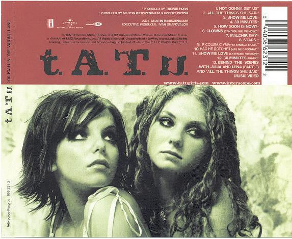 t.A.T.u. : 200 Km/H In The Wrong Lane (CD, Album, Enh)