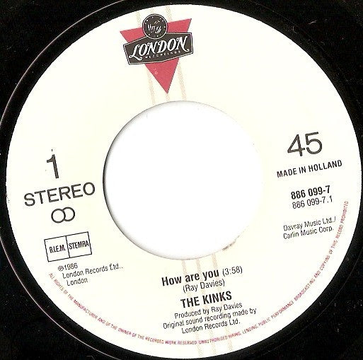 The Kinks : How Are You (7")