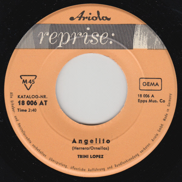 Trini Lopez : Angelito (7", Single, Mono)