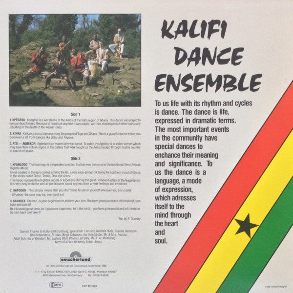 Kalifi Dance Ensemble* : Sankofa (LP, Album)