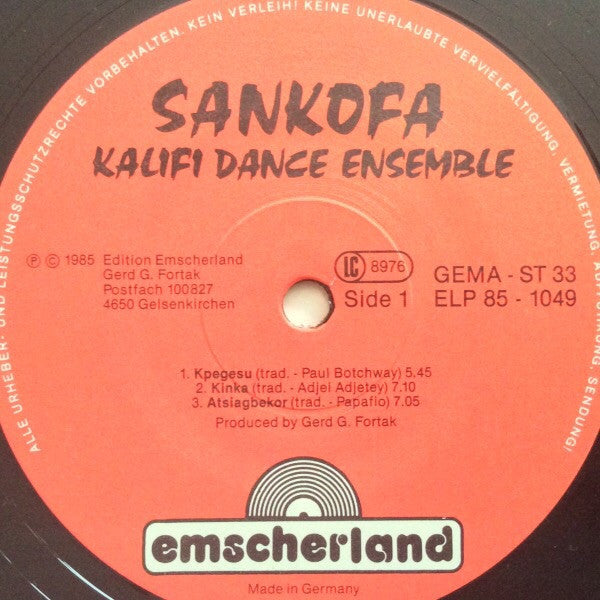 Kalifi Dance Ensemble* : Sankofa (LP, Album)
