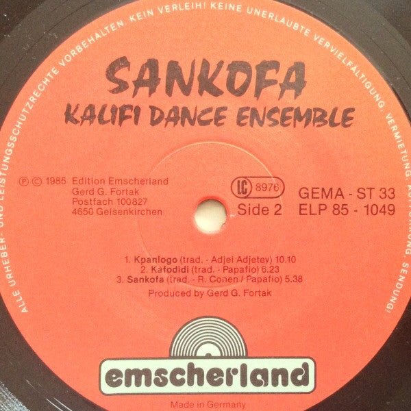Kalifi Dance Ensemble* : Sankofa (LP, Album)