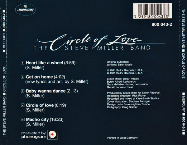 Steve Miller Band : Circle Of Love (CD, Album, RE)