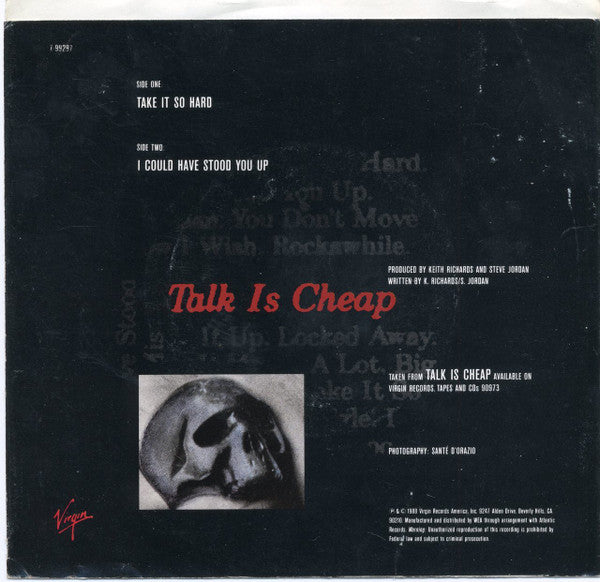 Keith Richards : Take It So Hard / I Could Have Stood You Up (7")