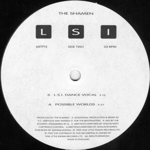 The Shamen : L.S.I. (Love Sex Intelligence) (12", Single)