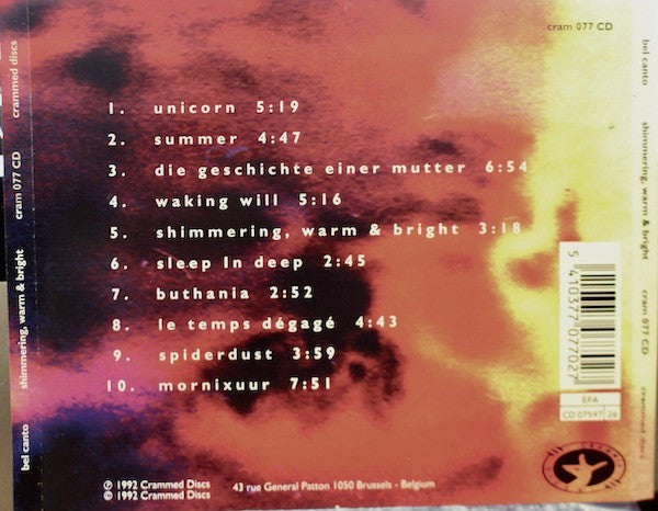 Bel Canto : Shimmering, Warm & Bright (CD, Album)