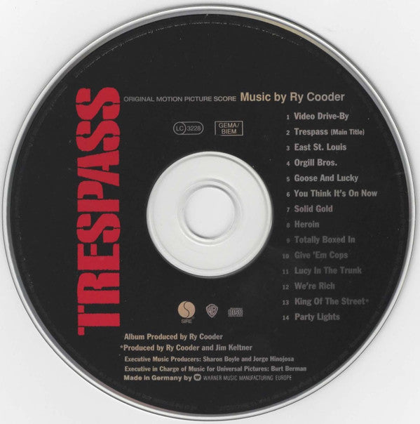 Ry Cooder : Trespass (Original Motion Picture Score) (CD, Album)