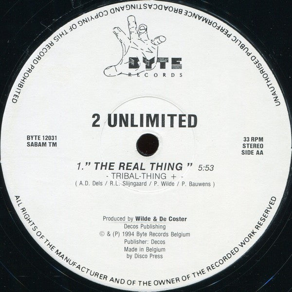 2 Unlimited : The Real Thing (12", Single)