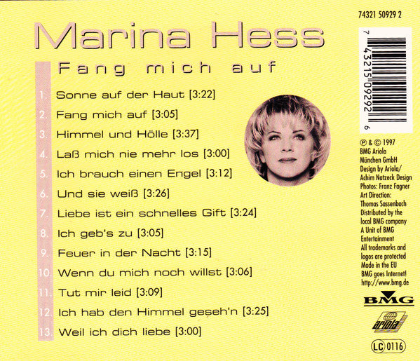 Marina Hess : Fang Mich Auf (CD)
