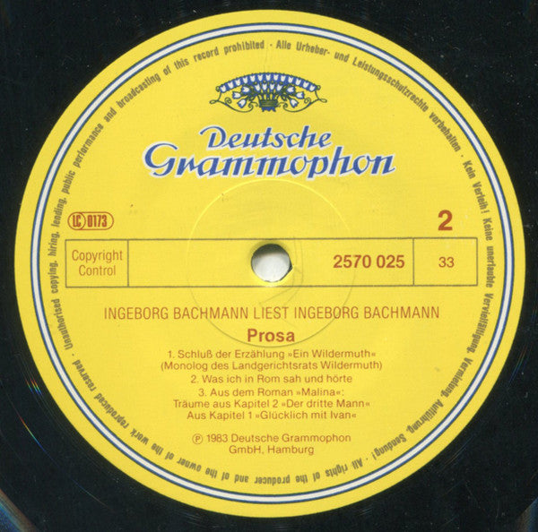 Ingeborg Bachmann : Liest Ingeborg Bachmann (LP, Comp)