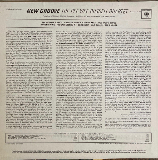 Pee Wee Russell Quartet With Marshall Brown : New Groove (LP, Album, Mono)