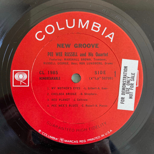 Pee Wee Russell Quartet With Marshall Brown : New Groove (LP, Album, Mono)