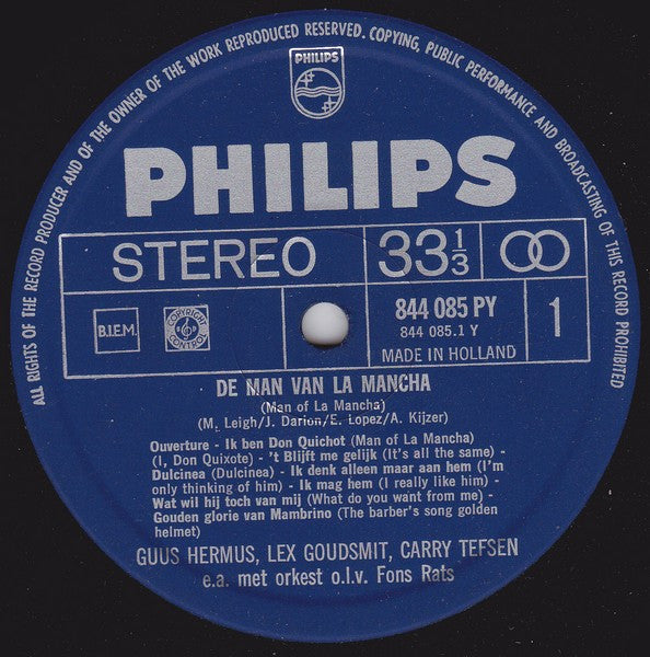 Various : De Man Van La Mancha (LP)