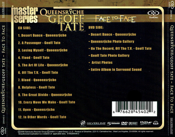 Queensrÿche / Geoff Tate : Face To Face (Hybrid, DualDisc, Comp, Enh, Multichannel)