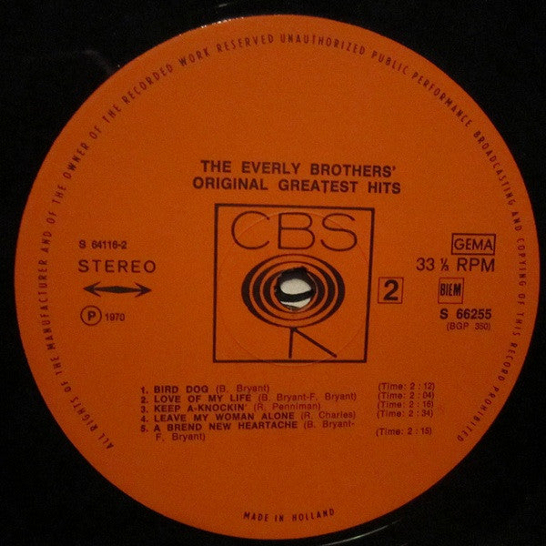Everly Brothers : The Everly Brothers' Original Greatest Hits (2xLP, Comp)
